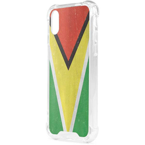 Guyana Flag Distressed iPhone XS Clear Case